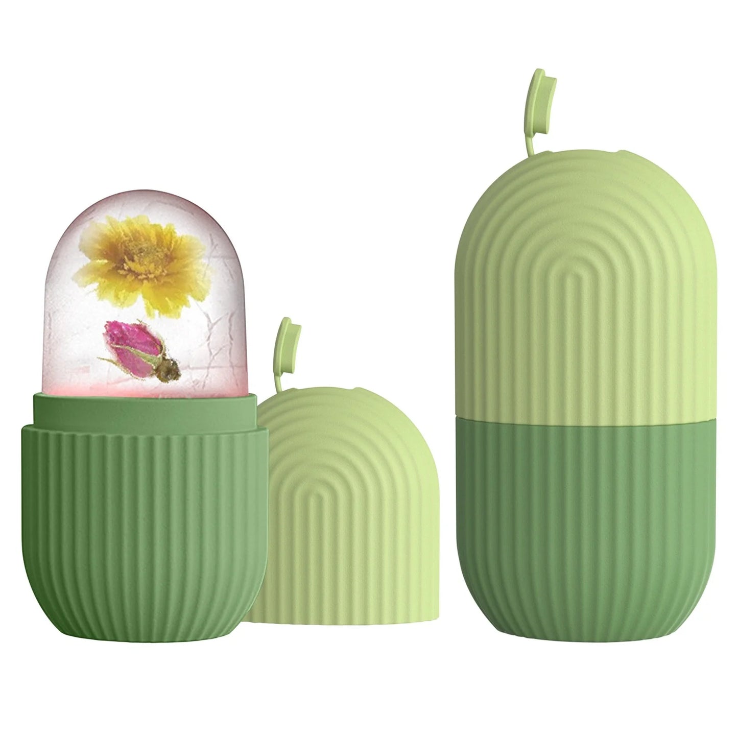 Rouleau à Glace Visage & Yeux en Silicone – Outil Raffermissant & Apaisant Réutilisable