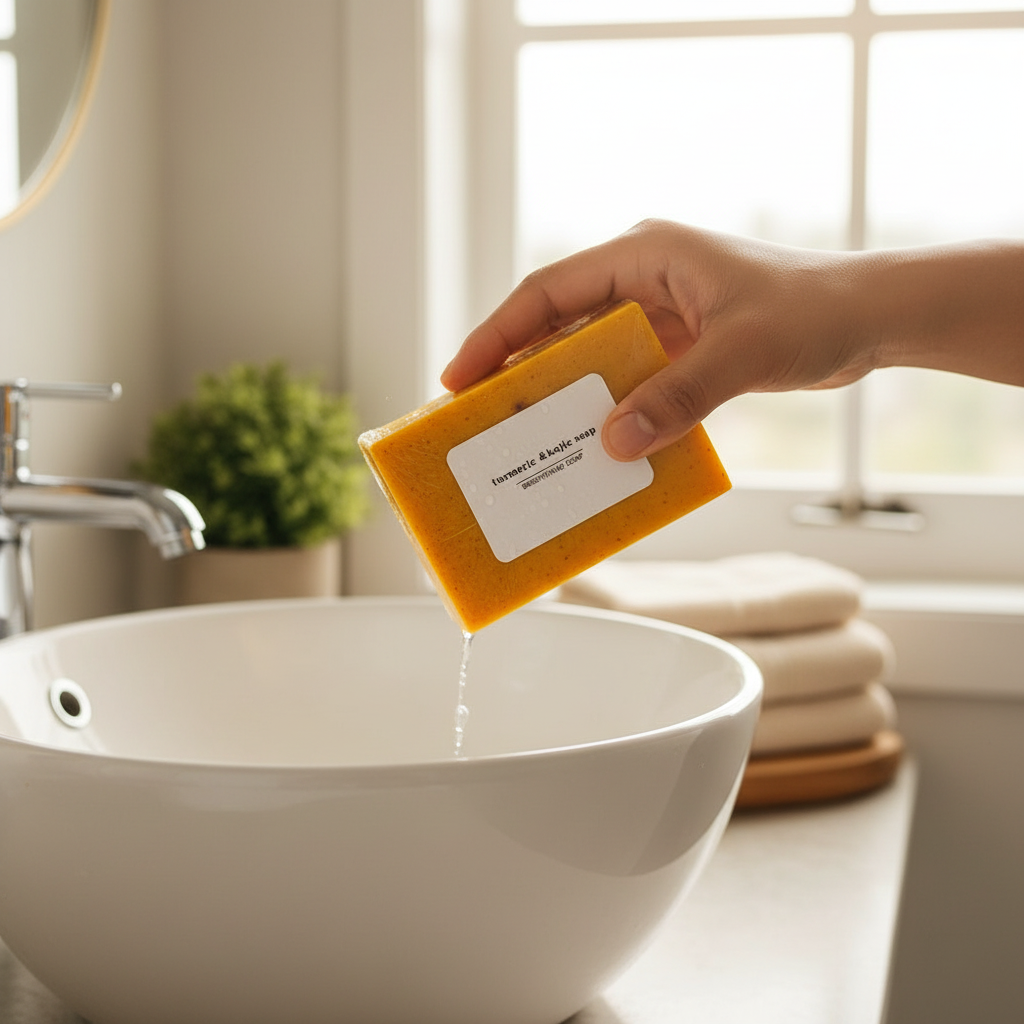 100g Turmeric Hand Made Soap, Lemon Kojic Acid Soap, Shower and Facial Soap